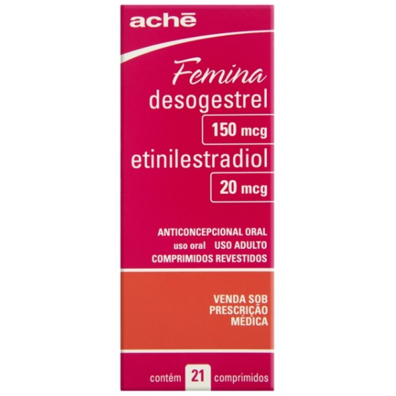 Femina - Desogestrel 150mcg + Etinilestradiol 20mcg - 21 Cápsulas